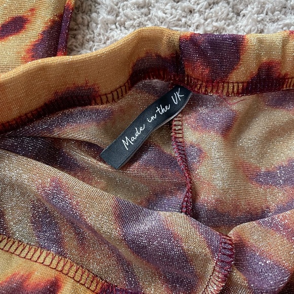 ASOS ASYOU glitter mesh flare pants in leopard print‎ - Picture 7 of 8